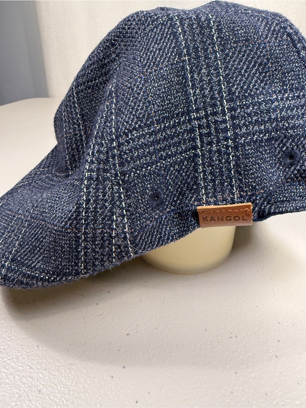 Kangol Flat Cap Mens SM Flexfit Pattern Ivy Newsboy Hat Blue Plaid Glen Check